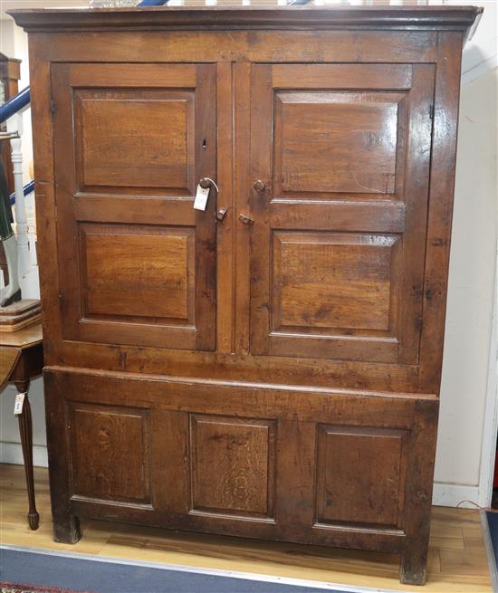 An oak hall cupboard W.140cm